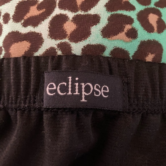 Eclipse Flowing Dress Top Leopard Animal Print Padded Bust  Lined Zipper Front - Picture 8 of 9